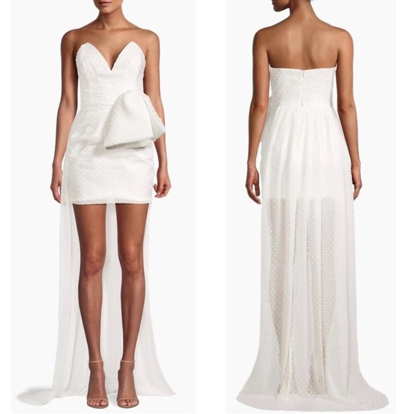 NWT Katie May Eden Rock High-Low Dress Gown Ivory Sz XL Wedding Bow Bride $595 - Picture 8 of 12
